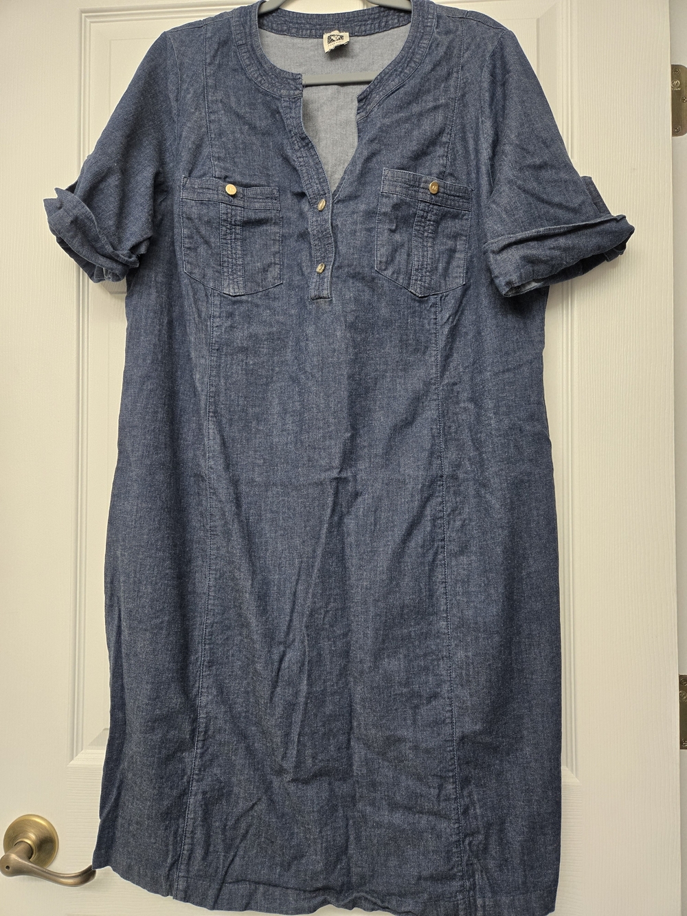Anne Klein Indigo Chambray Midi Shirt Dress